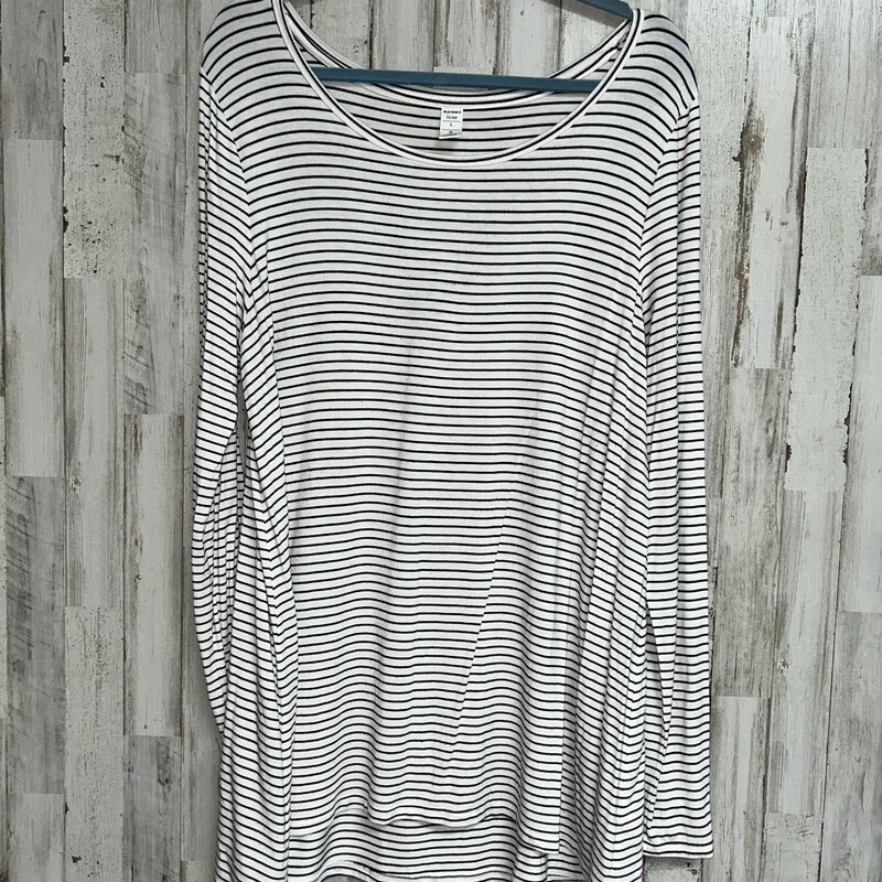 L White/Black Stripe Long, White, Size: Ladies L