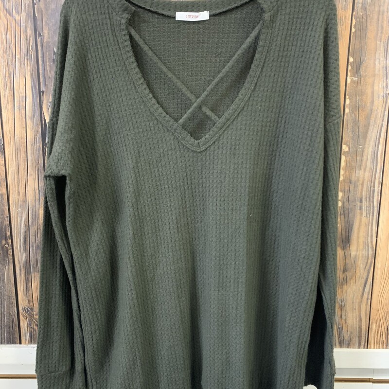 Green Waffle Knit Shirt