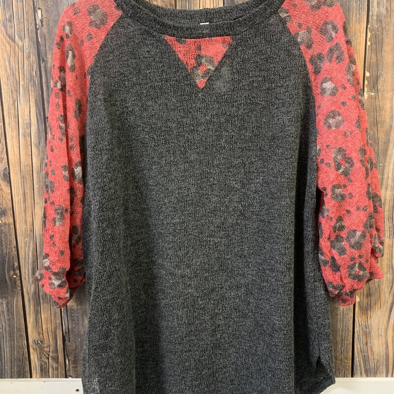 Gray W- Red Sleeves Shirt