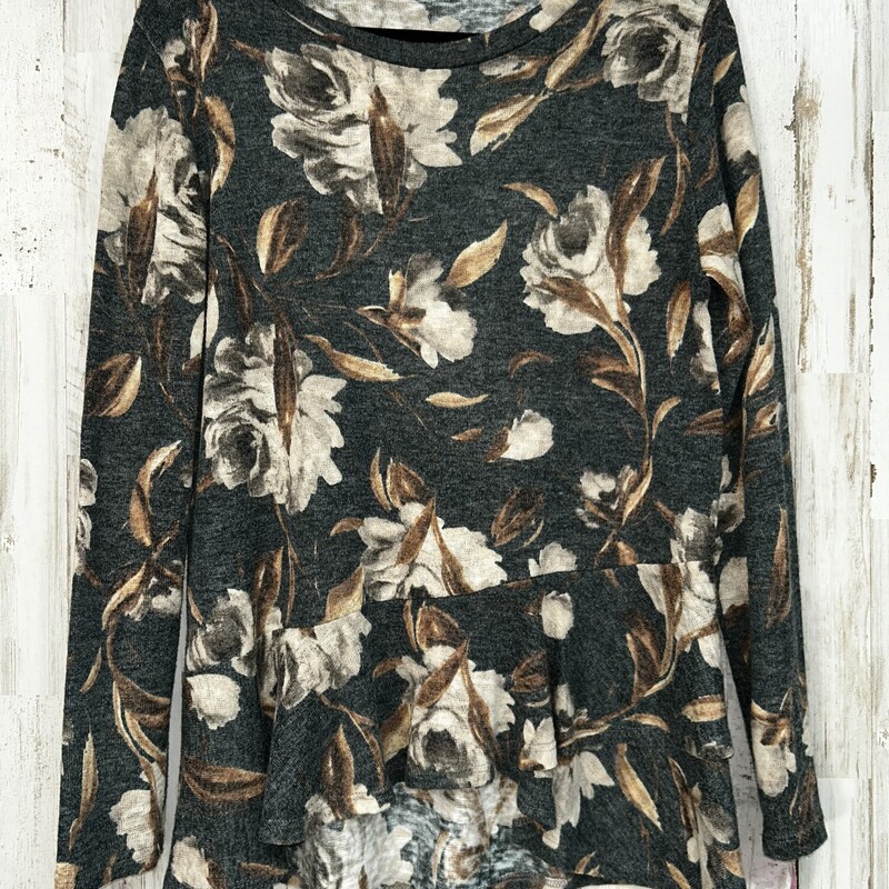 M Green Floral Knit Top