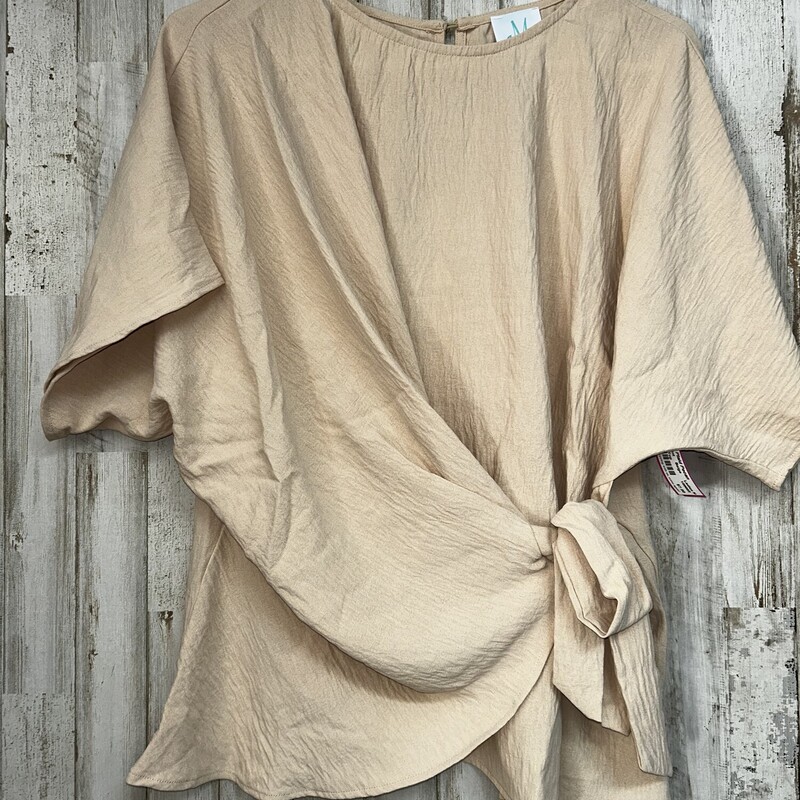 M Beige Tie Top