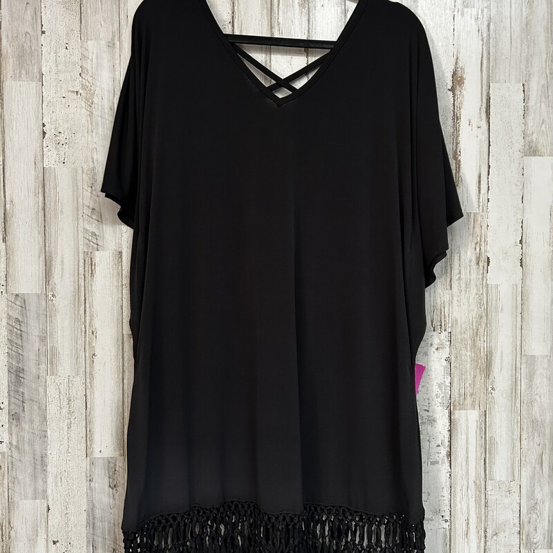 M Black Fray Trim Dress