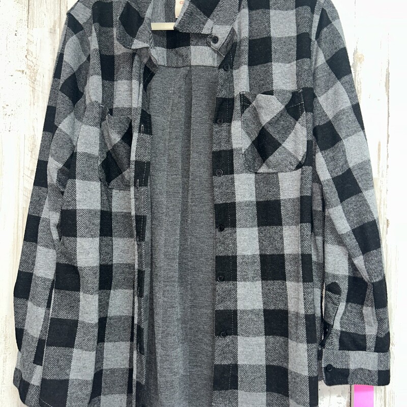 2X Grey Plaid Shacket