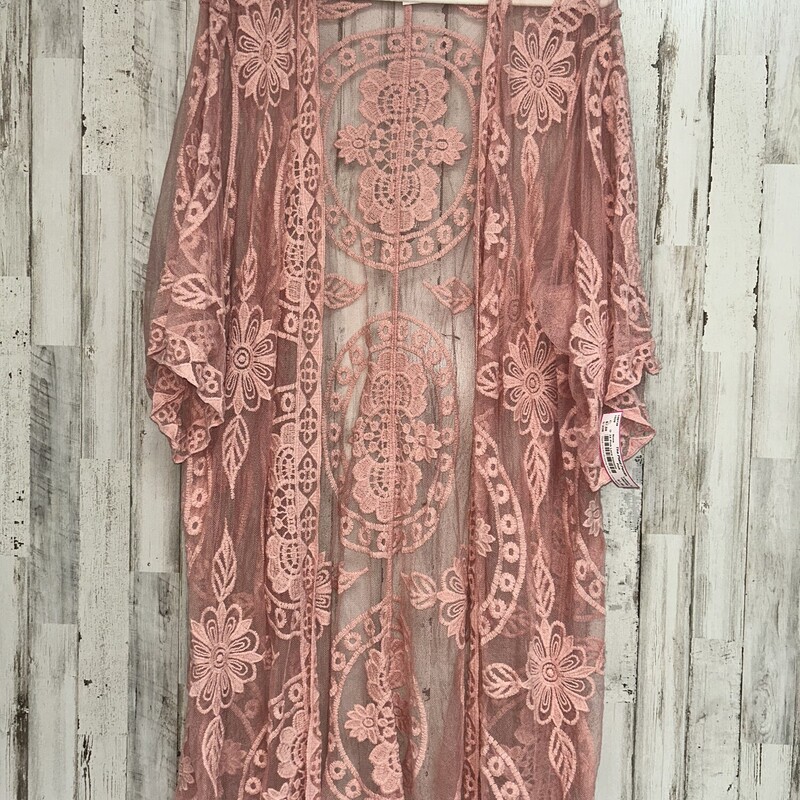 2X Pink Lace Kimono