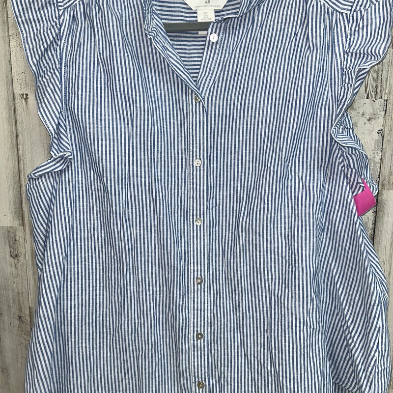 L Blue Striped Button Up