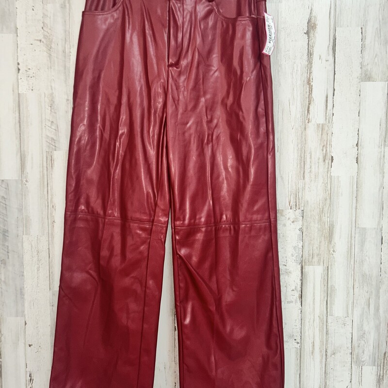 M Red Leather Pants, Red, Size: Ladies M