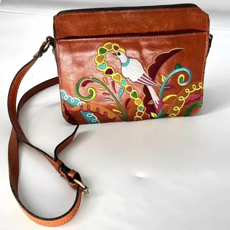 Patricia Nash Leather Nazaire Bird of Paradise Crossbody
Brown Multicolored Size: 10 x 8H