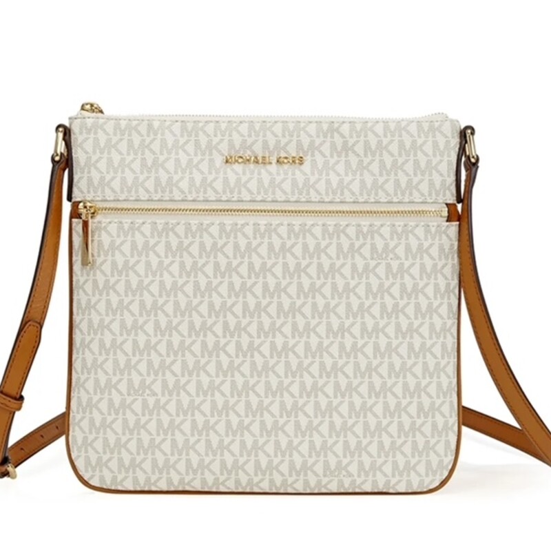 Michael Kors Bedford Logo Crossbody Handbag
Cream Tan Gold Size: 11 x 10H