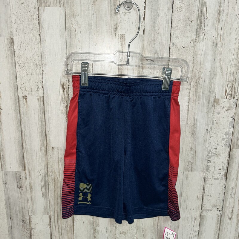 6 Navy/Red Logo Shorts