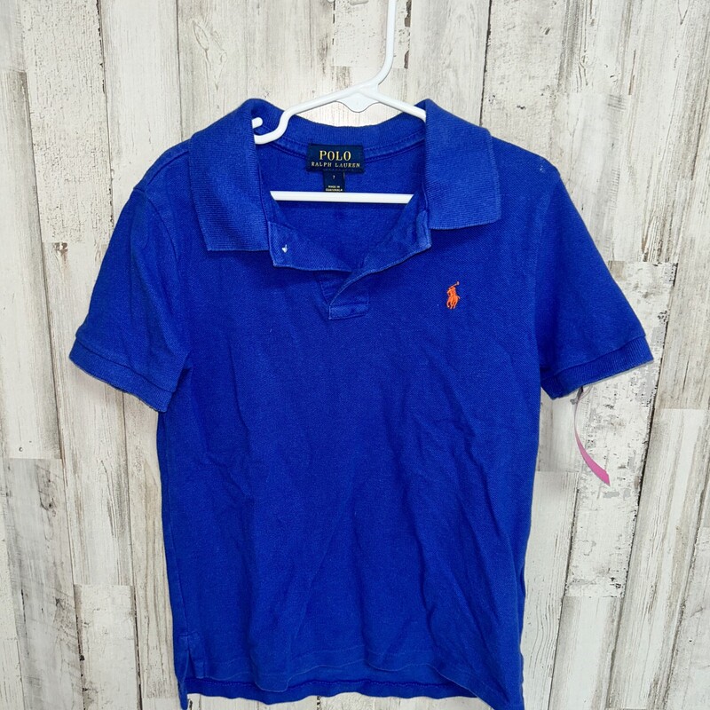 7 Blue Logo Polo