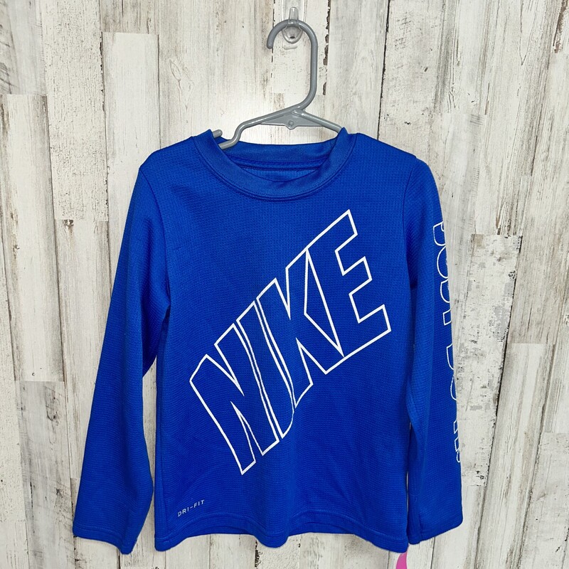 8 Blue Logo Waffle Longsl, Blue, Size: Boy 5-8