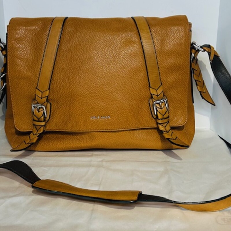 Cole Haan Leather Messenger Handbag
Brown Silver Size: 18 x 12H