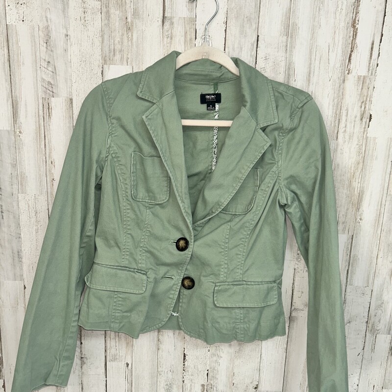 S Sage Button Jacket, Green, Size: Ladies S