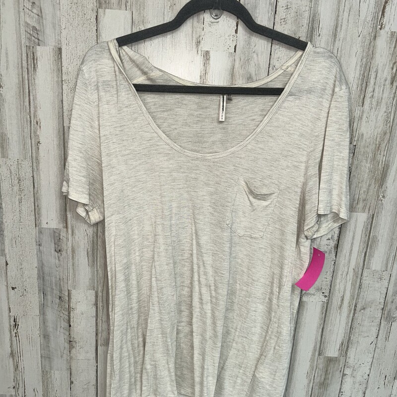 XL Beige Heather Pocket T, Beige, Size: Ladies XL