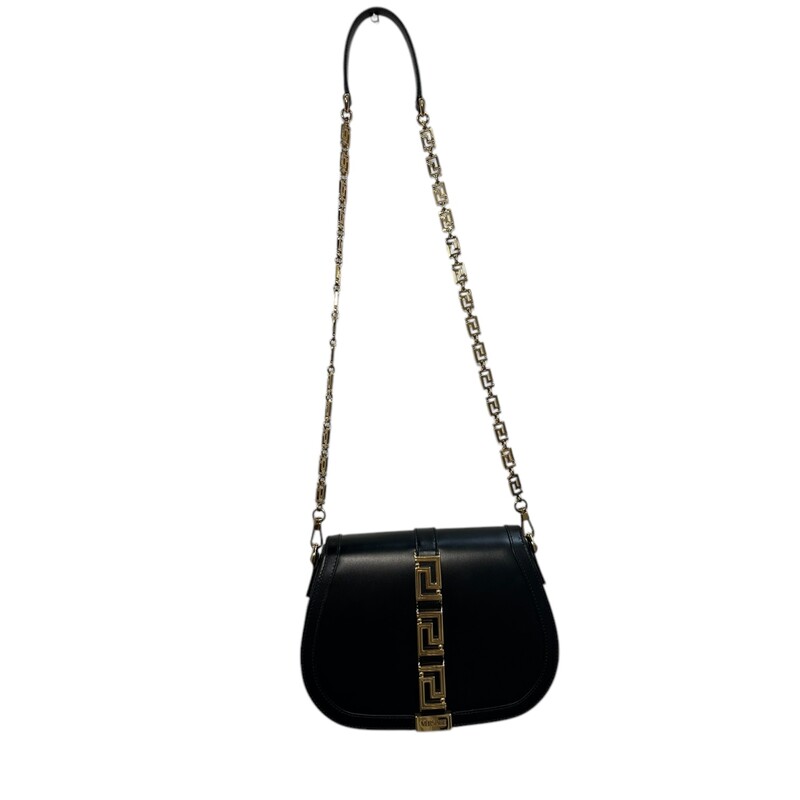 Versace Goddess Shoulder Black Bag<br />
<br />
Code: 04C0DD21B7580<br />
<br />
Dimensions: 9.5 Length x 7 Heigth<br />
<br />
<br />
Very good condition. Minor sctraching of the leather.<br />
<br />
<br />
Does not come with the original dust bag or box.