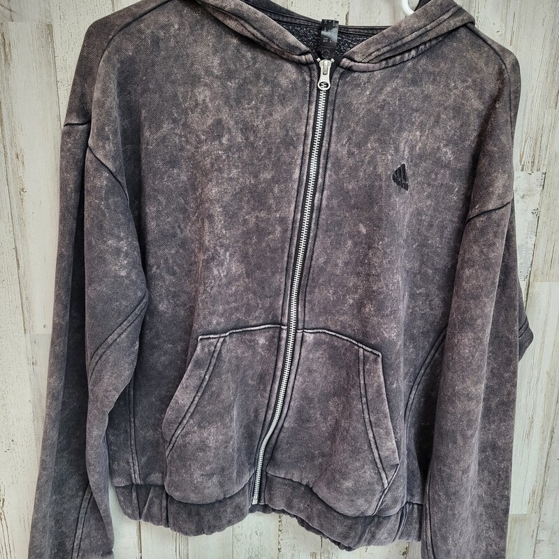 XS Acid Wash Logo Jacket, Grey, Size: Ladies XS