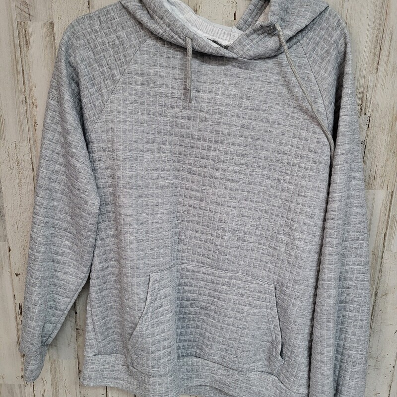 M Grey Quilted Hoodie