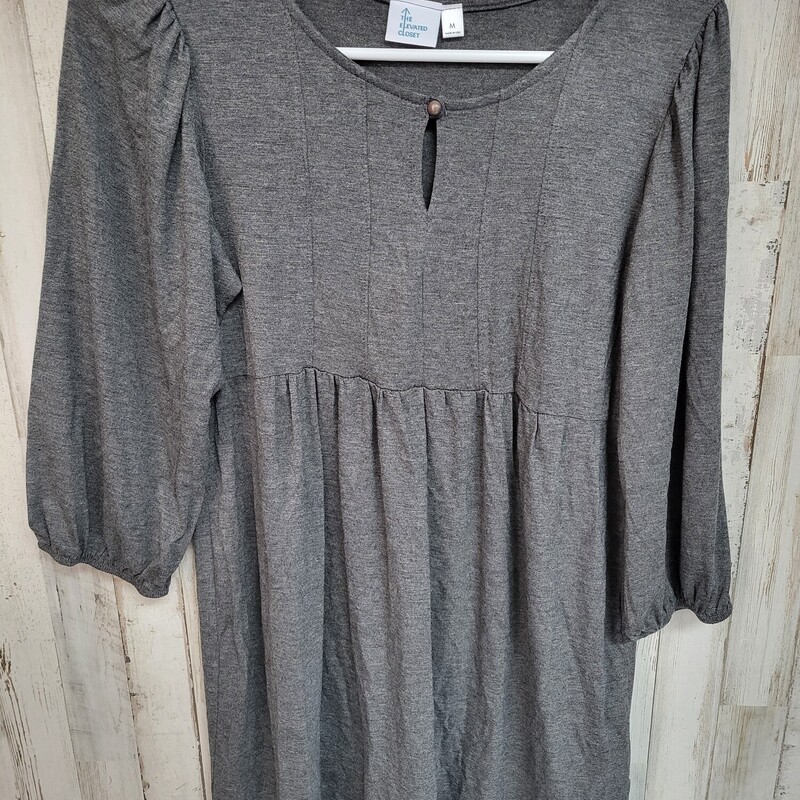 M Grey Keyhole Tunic