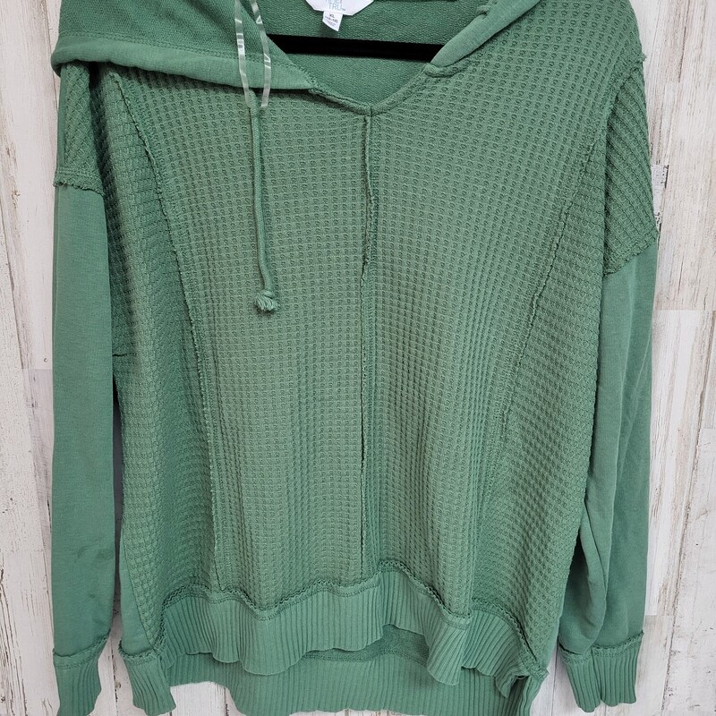 XL Green Waffle Hooded To