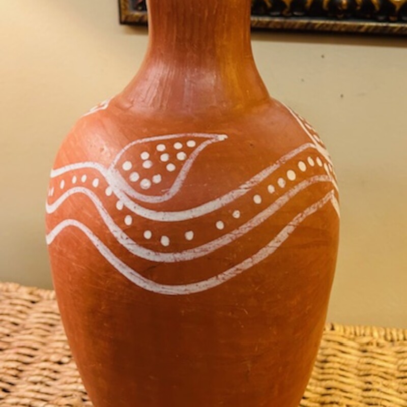 Brazilian Dotted Pottery Vase
Orange White Size: 6.5 x 13H