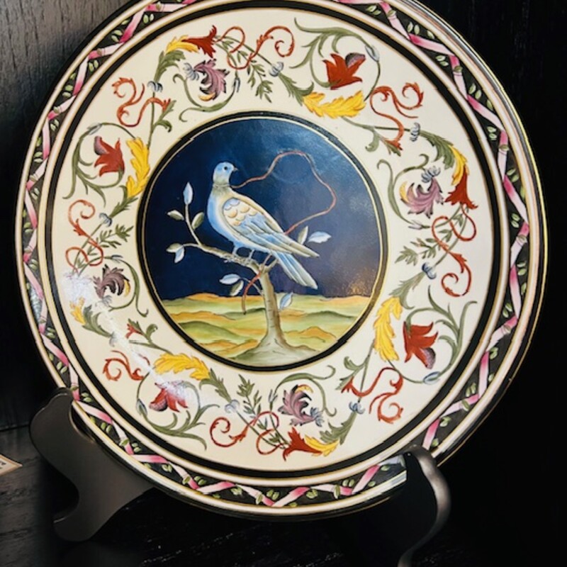 Ironstone Floral Bird Plate
Blue Yellow Green Size: 12 diameter