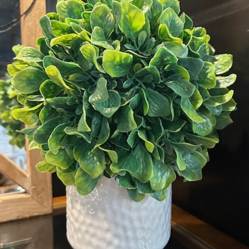 Faux Greens In Dotted Pot