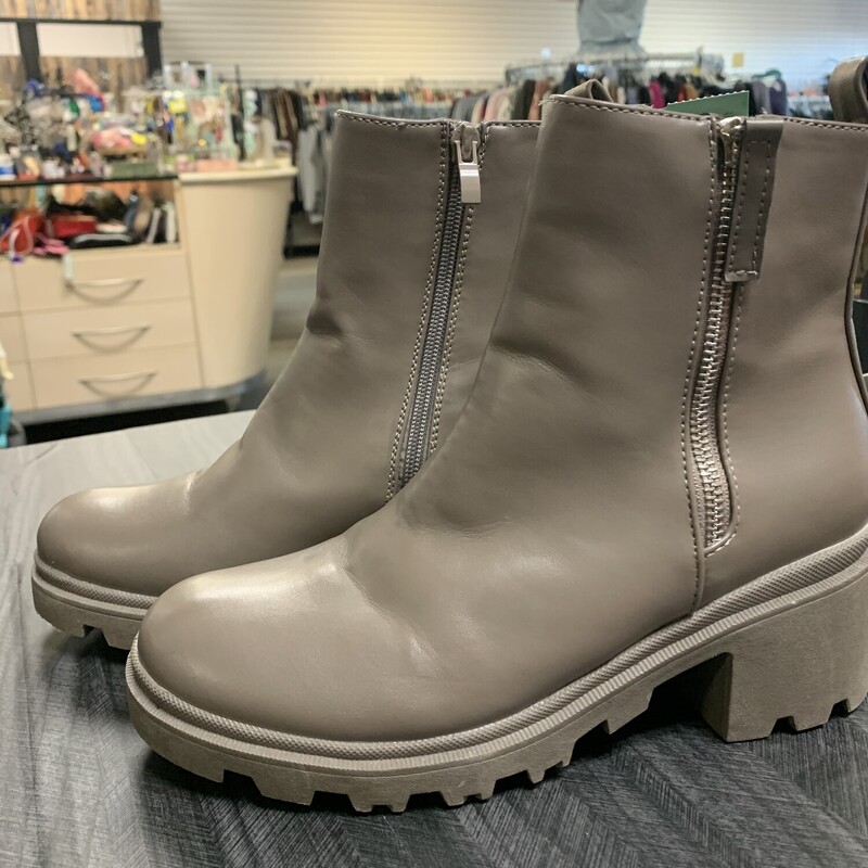 Gray Zipper Boots