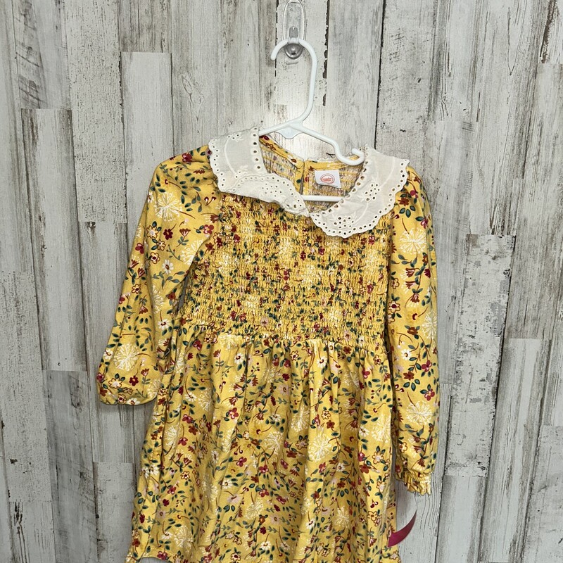 4T Yellow Smock Floral Dr, Yellow, Size: Girl 4T