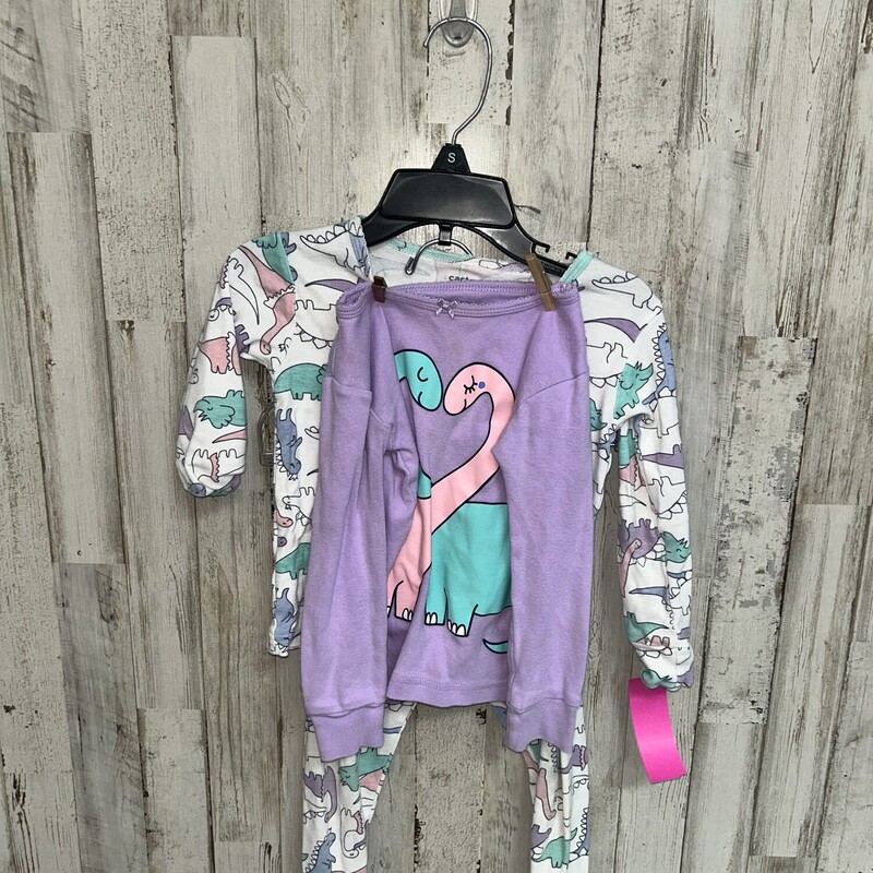 2T 3pc Purple Dino Pjs