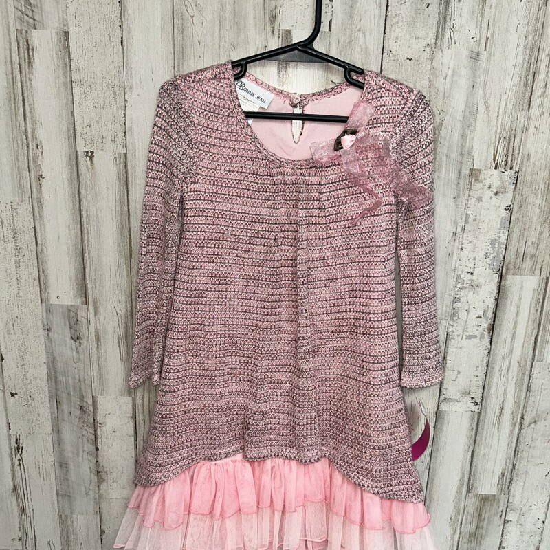 4T Pink Knit Ruffle Dress