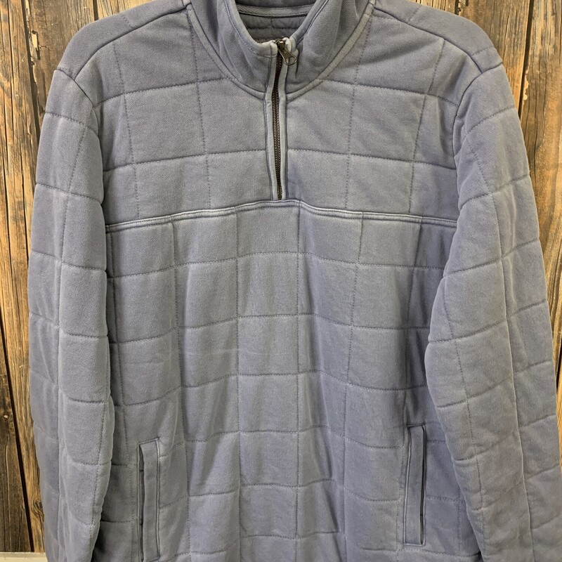 Blue Quilted 1/4 Zip, Size: L