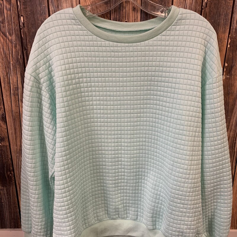 Mint Green Waffle Pattern sweatshirt, Size: L