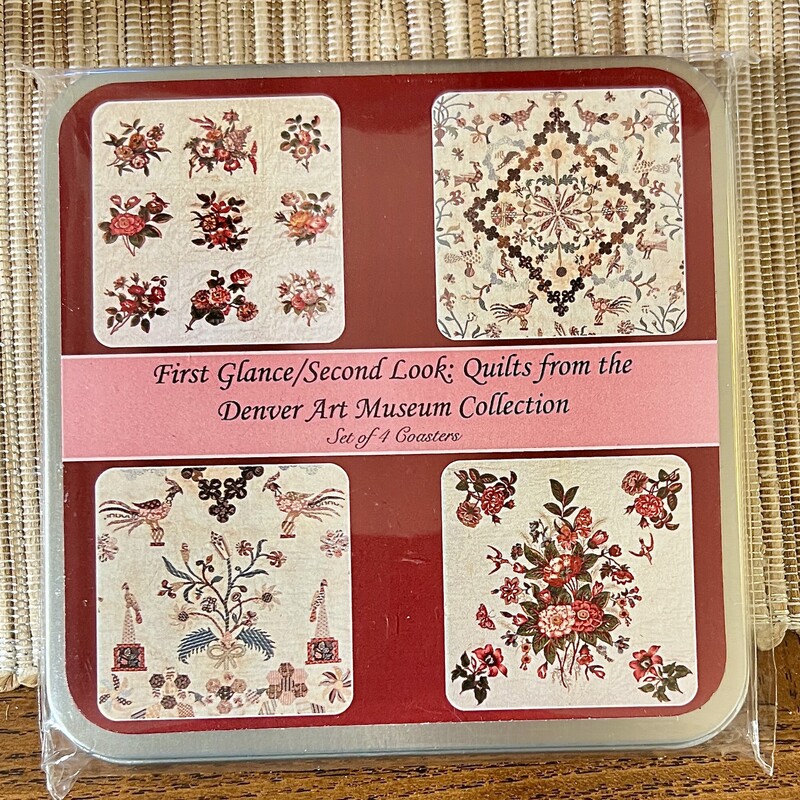 Coasters Quilts DenverArt, Pkg,
 Size: Set Of 4