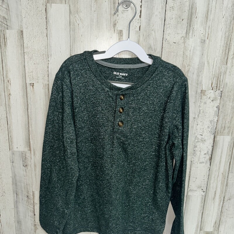 8 Green Knit Button Top