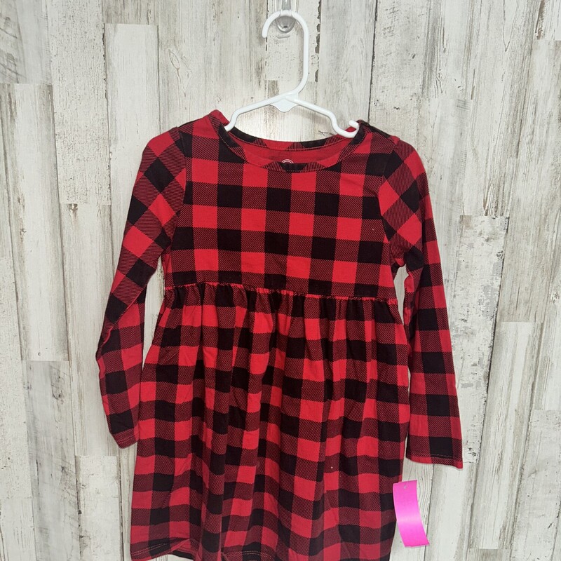 5T Red Plaid Cotton Dress