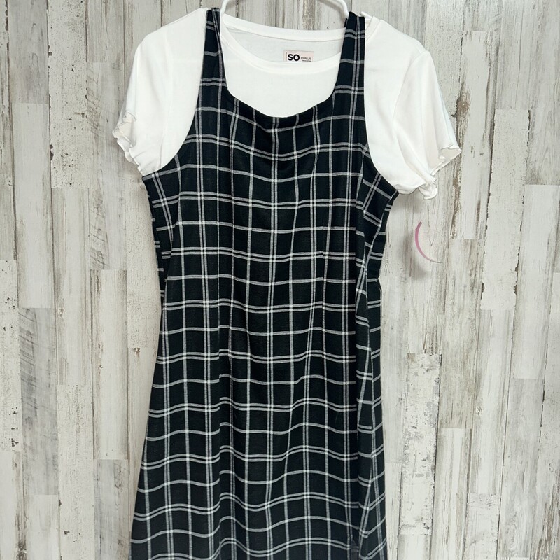 20 2pc Black Plaid Dress