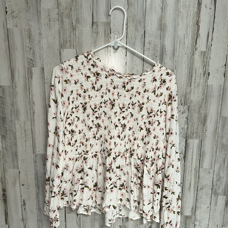 20 White Floral Smock Top