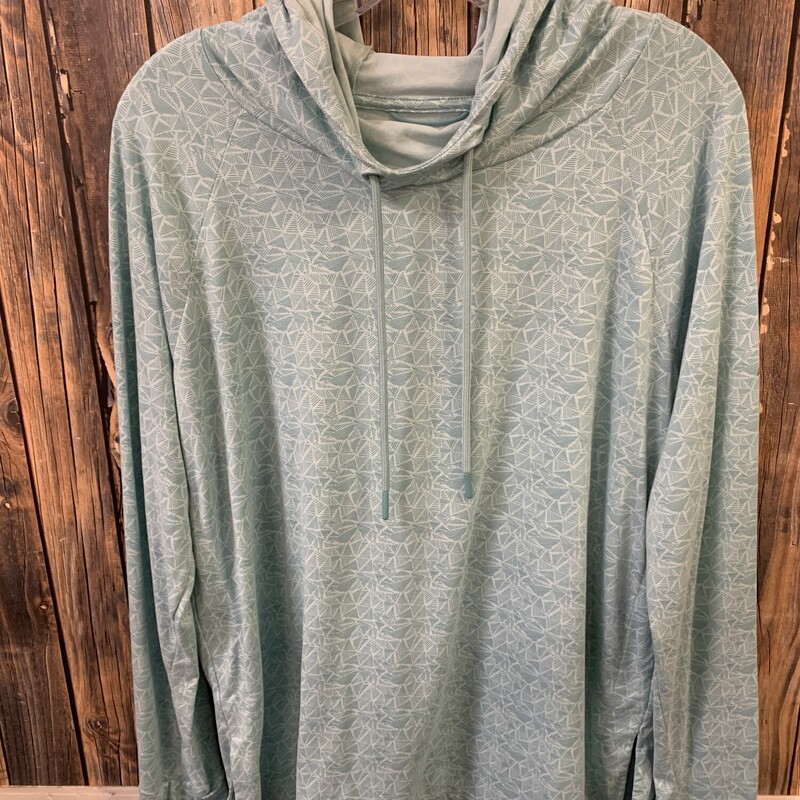 Teal Hooded Shirt, Size: L