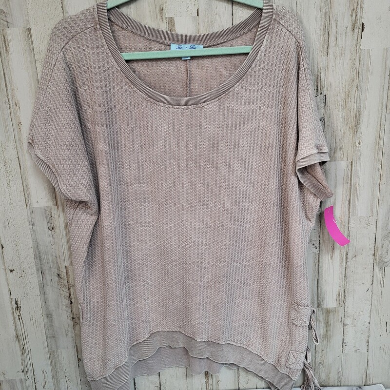 O/S Tan Waffle Knit Lace