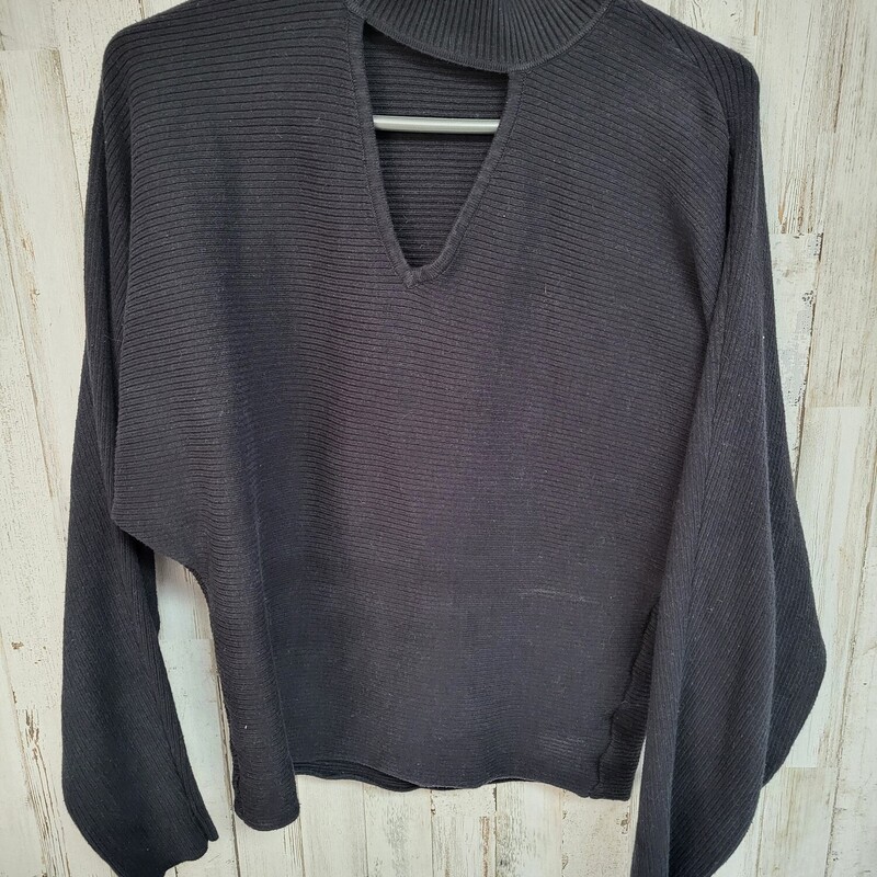 S Black Keyhole Sweater