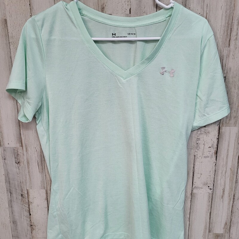 L Mint Logo Vneck Tee