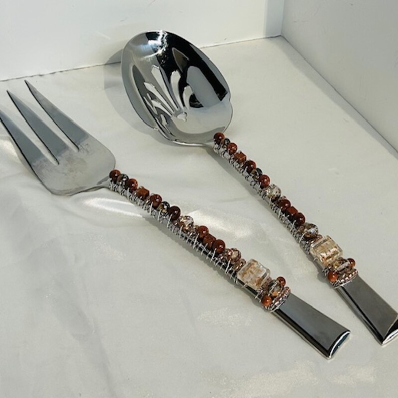 Set of 2 Lenox Beaded Servers
Silver Orange
Size: 3x11.5H