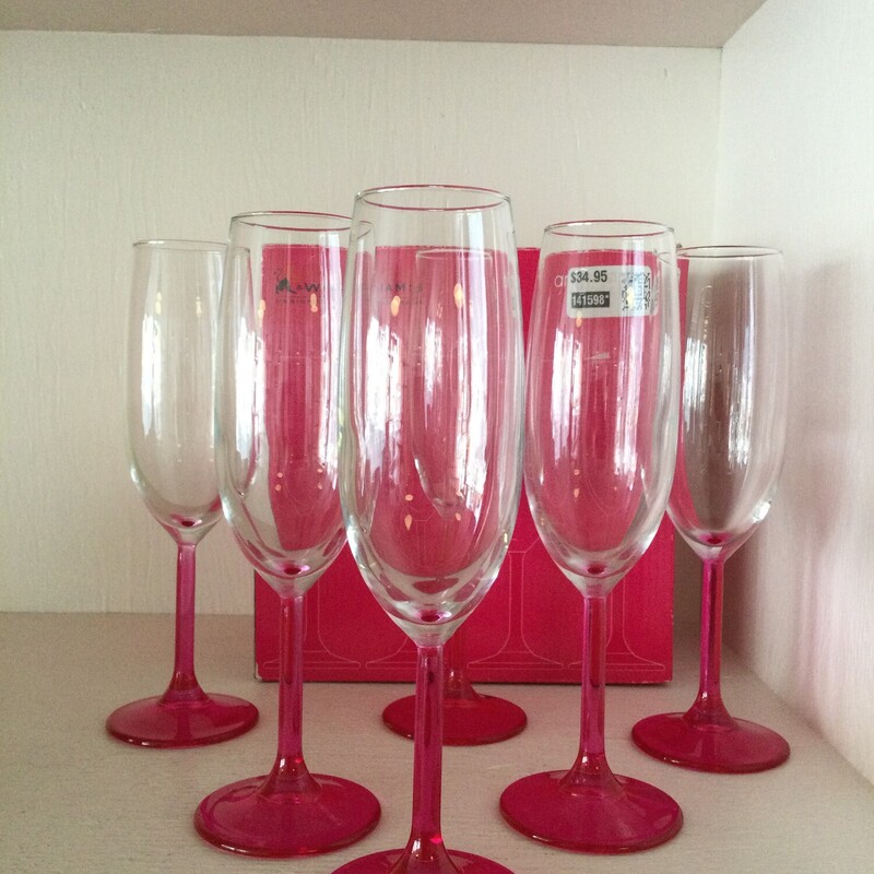 Maxwell Williams Fushia Stemware,
Clear/Fushia,
Size: Set Of 6