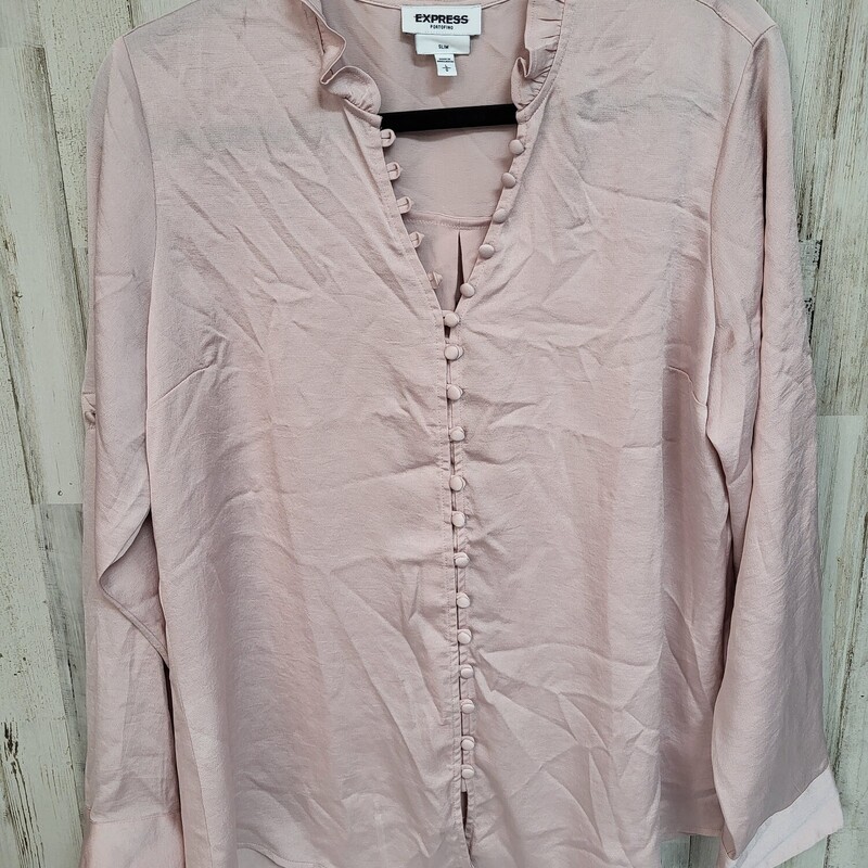 L Pink Button Up Top