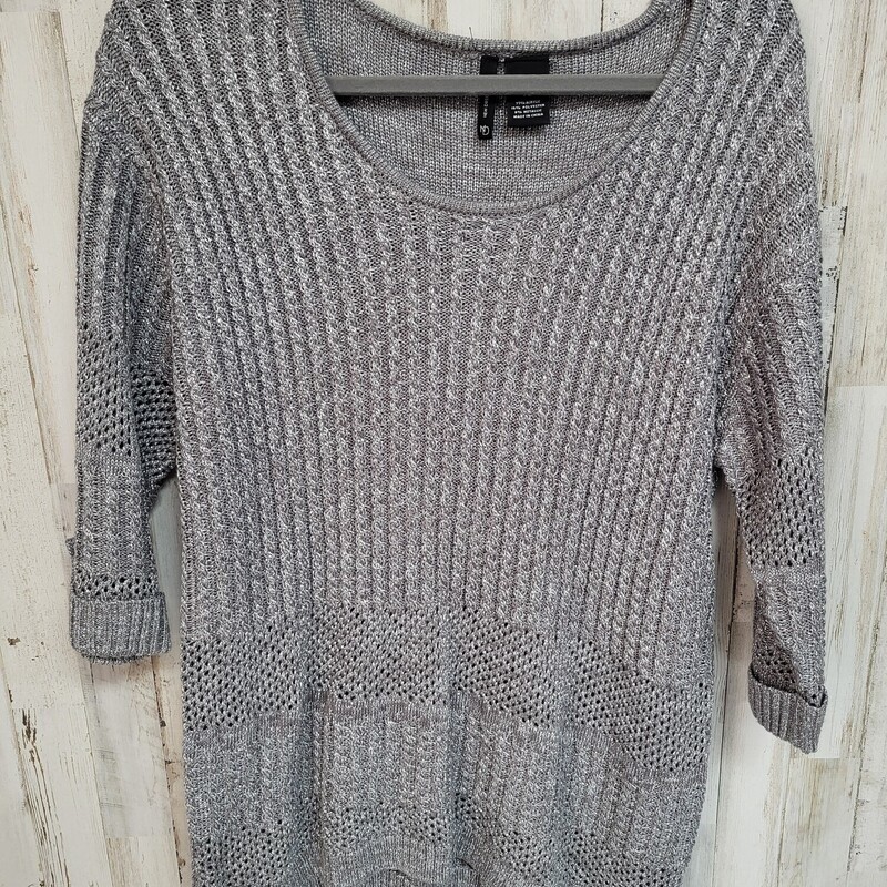 XL Grey Shimmer Knit Top