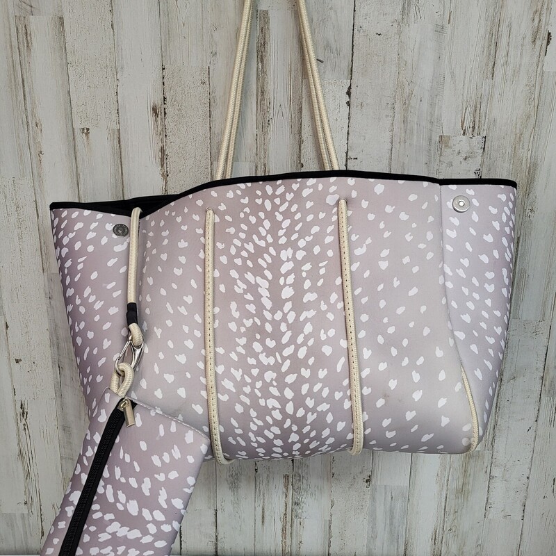 Tan Spotted Tote Bag