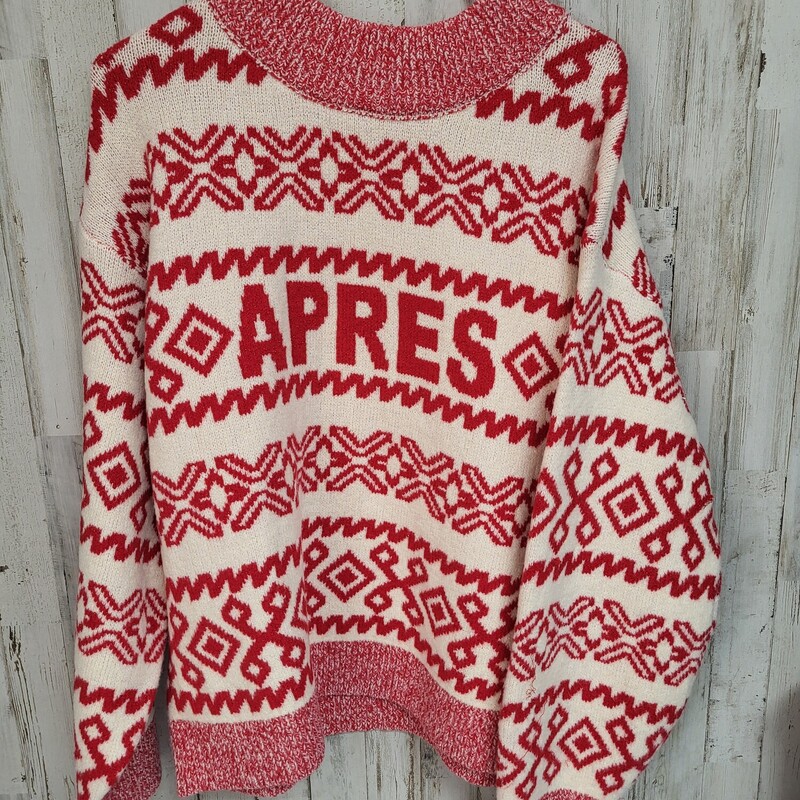 XL Red Print Apres Sweate