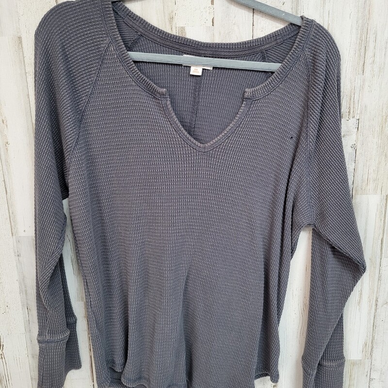 2X Grey Waffle Knit Top