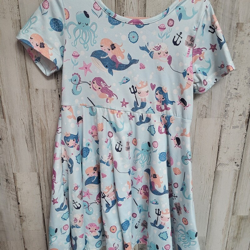 4T Mermaid Print Dress