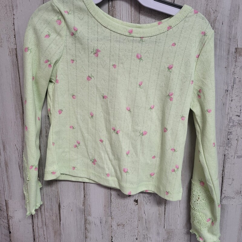 6 Green Eyelit Rose Top